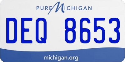 MI license plate DEQ8653