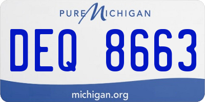 MI license plate DEQ8663