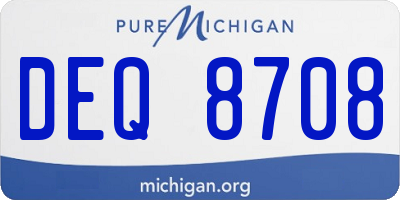 MI license plate DEQ8708