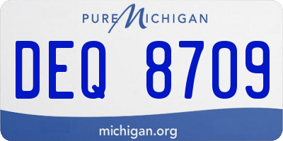 MI license plate DEQ8709
