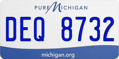 MI license plate DEQ8732