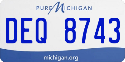 MI license plate DEQ8743