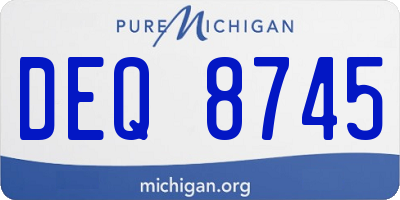 MI license plate DEQ8745