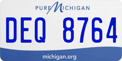 MI license plate DEQ8764