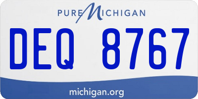 MI license plate DEQ8767