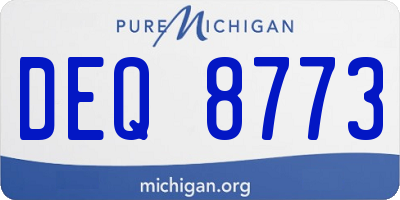 MI license plate DEQ8773