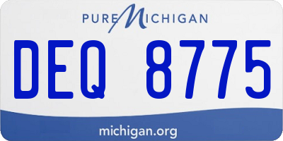 MI license plate DEQ8775