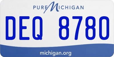 MI license plate DEQ8780
