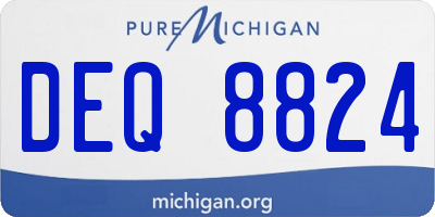 MI license plate DEQ8824