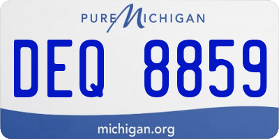 MI license plate DEQ8859