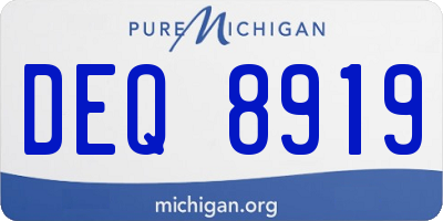MI license plate DEQ8919