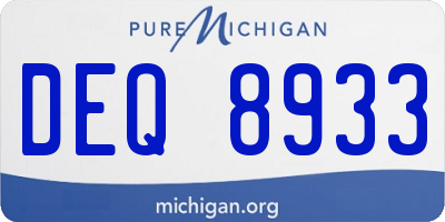 MI license plate DEQ8933