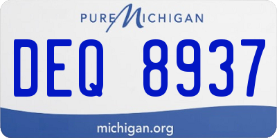 MI license plate DEQ8937