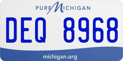 MI license plate DEQ8968
