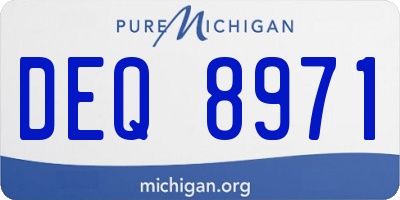 MI license plate DEQ8971
