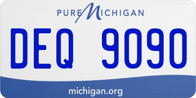 MI license plate DEQ9090