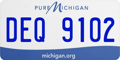 MI license plate DEQ9102