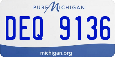 MI license plate DEQ9136