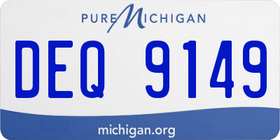 MI license plate DEQ9149