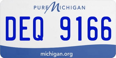 MI license plate DEQ9166