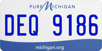 MI license plate DEQ9186