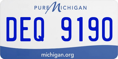 MI license plate DEQ9190