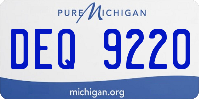 MI license plate DEQ9220