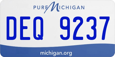 MI license plate DEQ9237