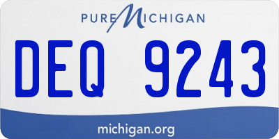 MI license plate DEQ9243