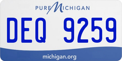 MI license plate DEQ9259