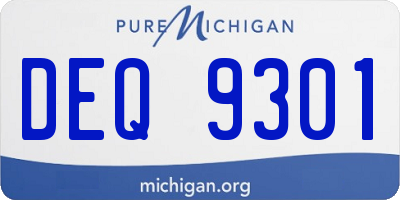 MI license plate DEQ9301