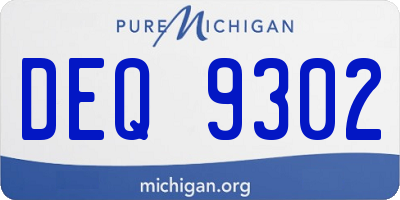 MI license plate DEQ9302