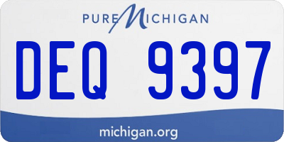 MI license plate DEQ9397