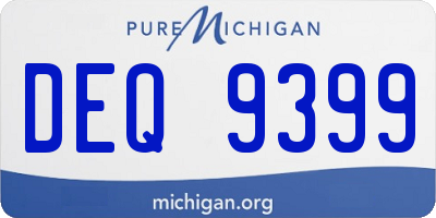 MI license plate DEQ9399