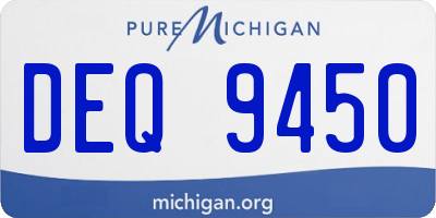 MI license plate DEQ9450