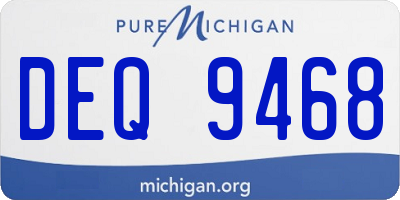 MI license plate DEQ9468