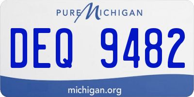 MI license plate DEQ9482