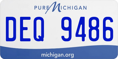 MI license plate DEQ9486