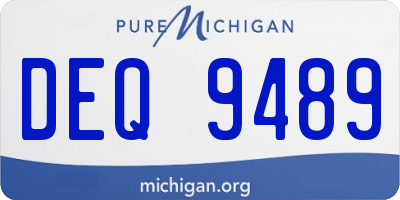 MI license plate DEQ9489