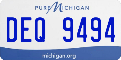 MI license plate DEQ9494