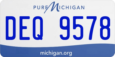 MI license plate DEQ9578