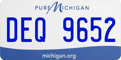 MI license plate DEQ9652