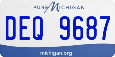 MI license plate DEQ9687