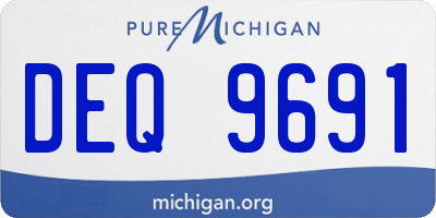 MI license plate DEQ9691