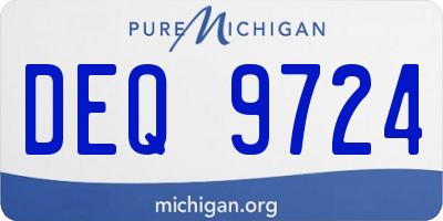 MI license plate DEQ9724