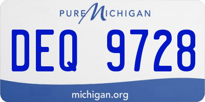 MI license plate DEQ9728