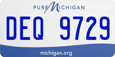MI license plate DEQ9729