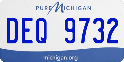 MI license plate DEQ9732