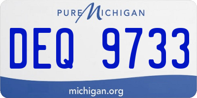 MI license plate DEQ9733