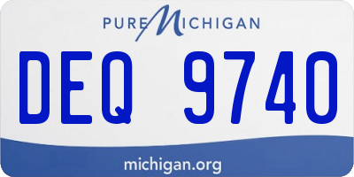 MI license plate DEQ9740